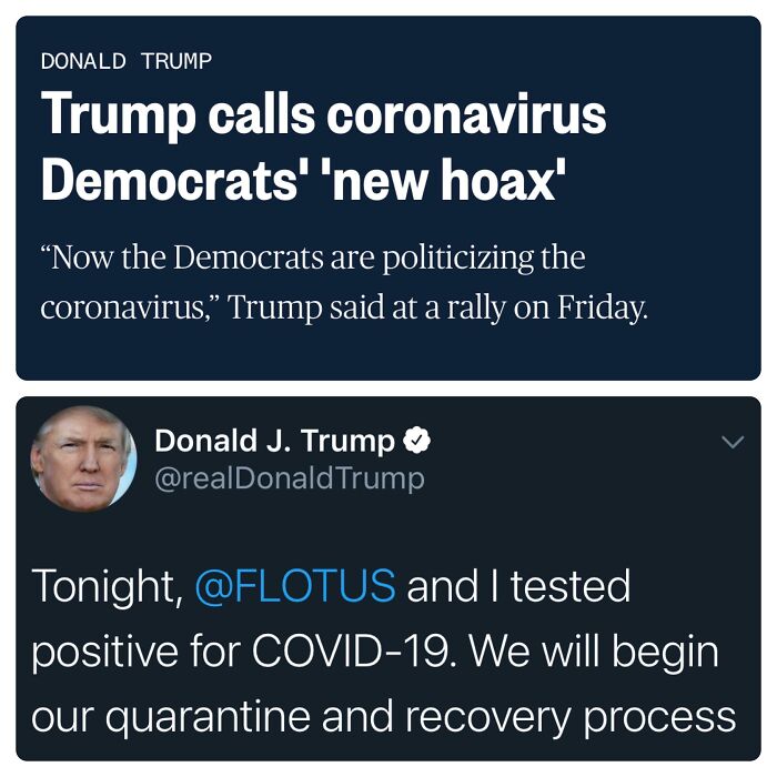 Trump Calls Coronavirus A Hoax, Now Covid-19 Positive
