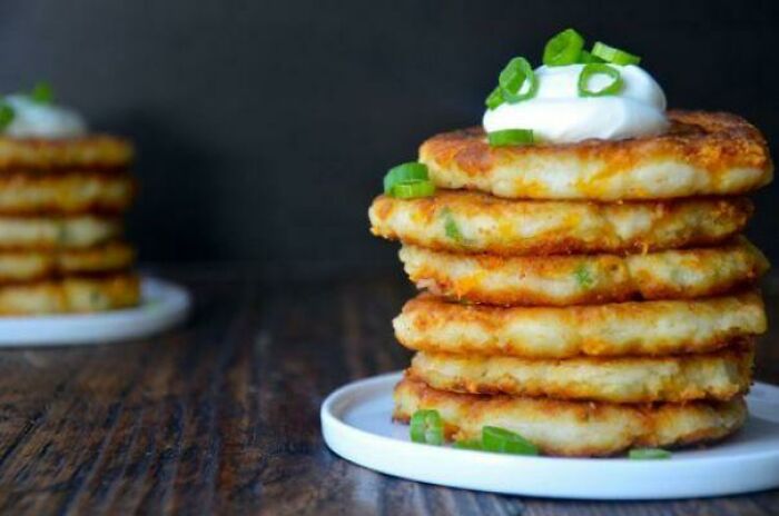 Use Up Leftover Mashed Potatoes With These Cheesy Leftover Mashed Potato Pancakes