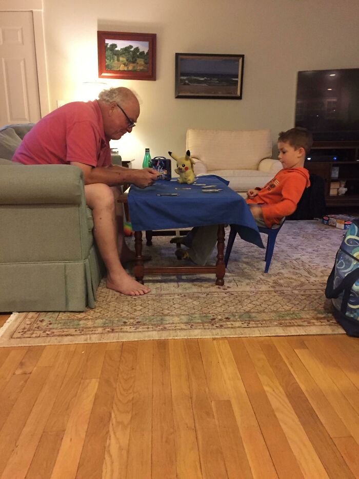 My Son Having A Pokemon Battle With His Grandfather