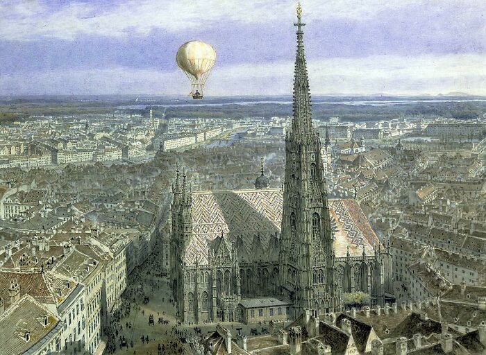 1800s Painting Of Vienna. The City Would Dramatically Change Its Appearance Later In The Last Part Of The 19th Century