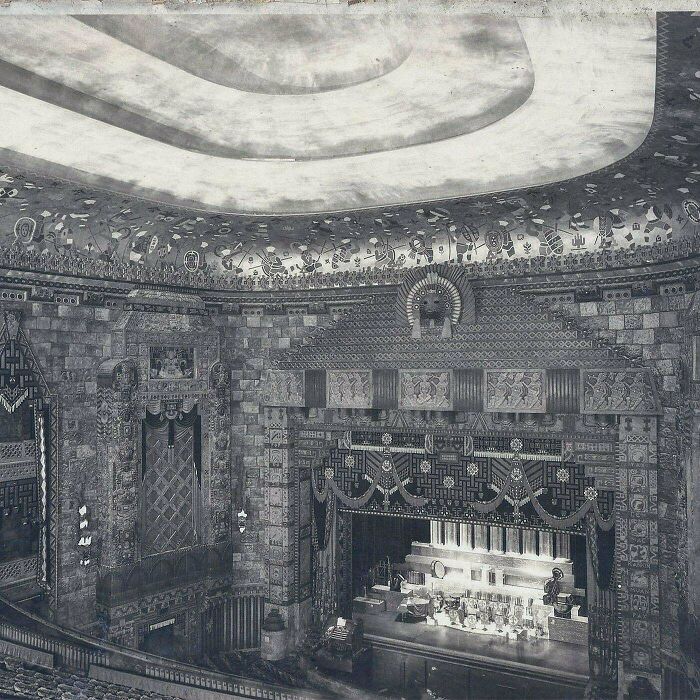 Original Mayan Revival Interior Of Detroit’s Fisher Theater, Located In The Iconic Fisher Building. Built In 1928, The Interior Was Sadly Gutted In The 1960’s And “Modernized”