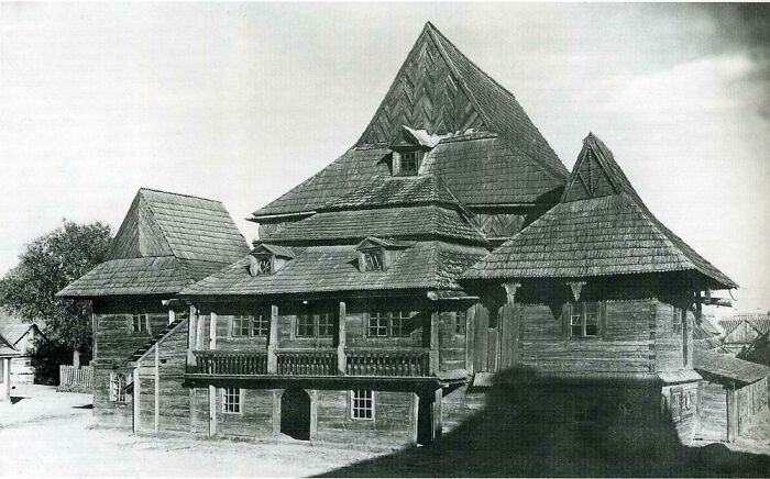 Zabłudów Synagogue: Built In The 17th Century, Poland. The Wooden Synagogue Was Burned In 1941 By The Nazis
