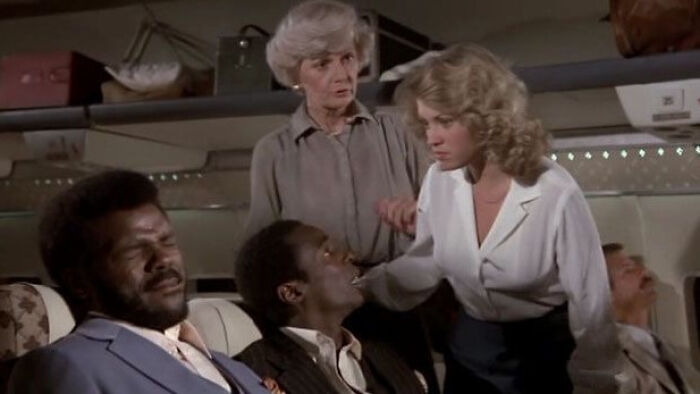 In Airplane! (1980) The Jive Scenes Were Lines The Actors Al White And Norman Gibbs Had Prepared For Their Audition. They Also Taught The Old Lady (Barbara Billingsley) How To Speak Jive. The Makers Of The Movie Also Apologized To The Actors For What They Had Initially Written Because It Was Bad