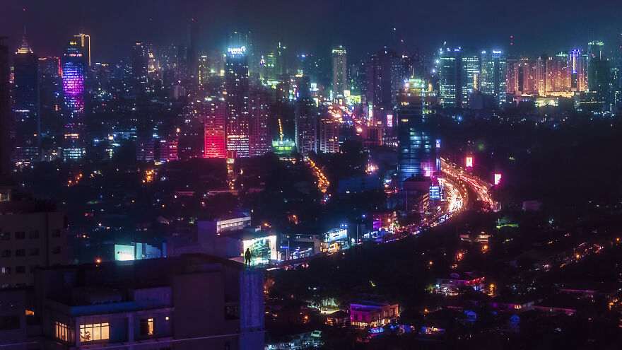 The Skyline Of San Juan And Cubao, Captured From A Rooftop In Ortigas