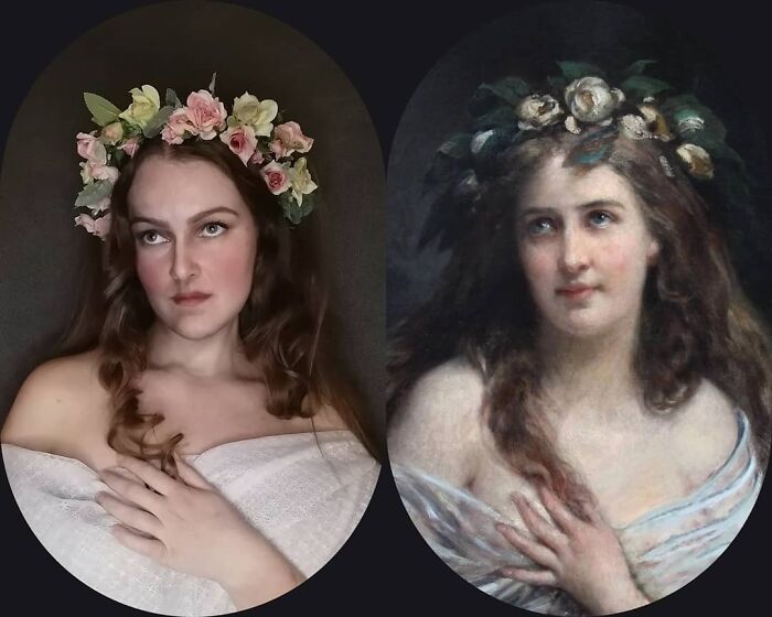 Gustav Julius Grun "Lady With Roses" (1882)