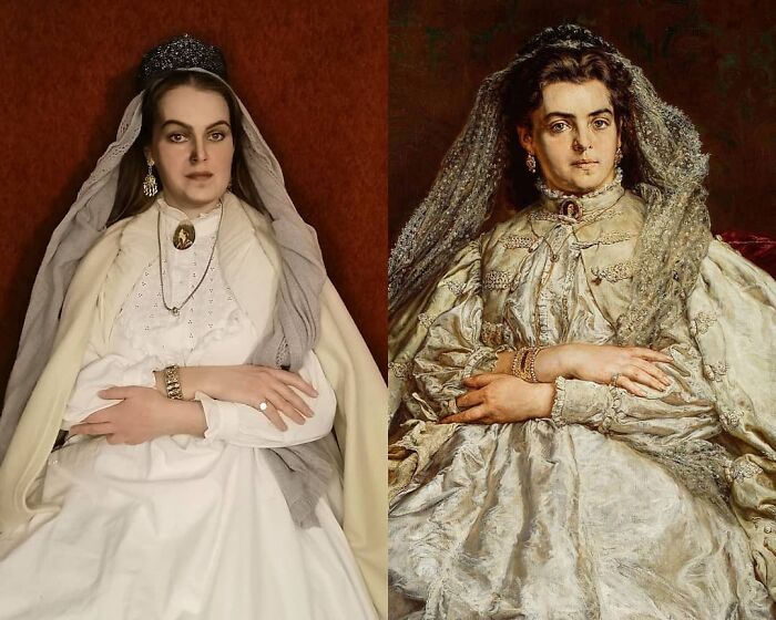 Jan Matejko "Portrait Of Artist's Wife In A Wedding Dress" (1879)