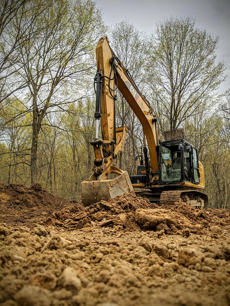 I Took Pictures Of My Dad's Excavator During A Break When He Was Digging A Basement