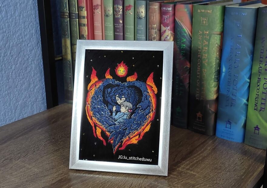 Howl&sophie Hand Made Embroidery Frame(From Studio Ghibli)