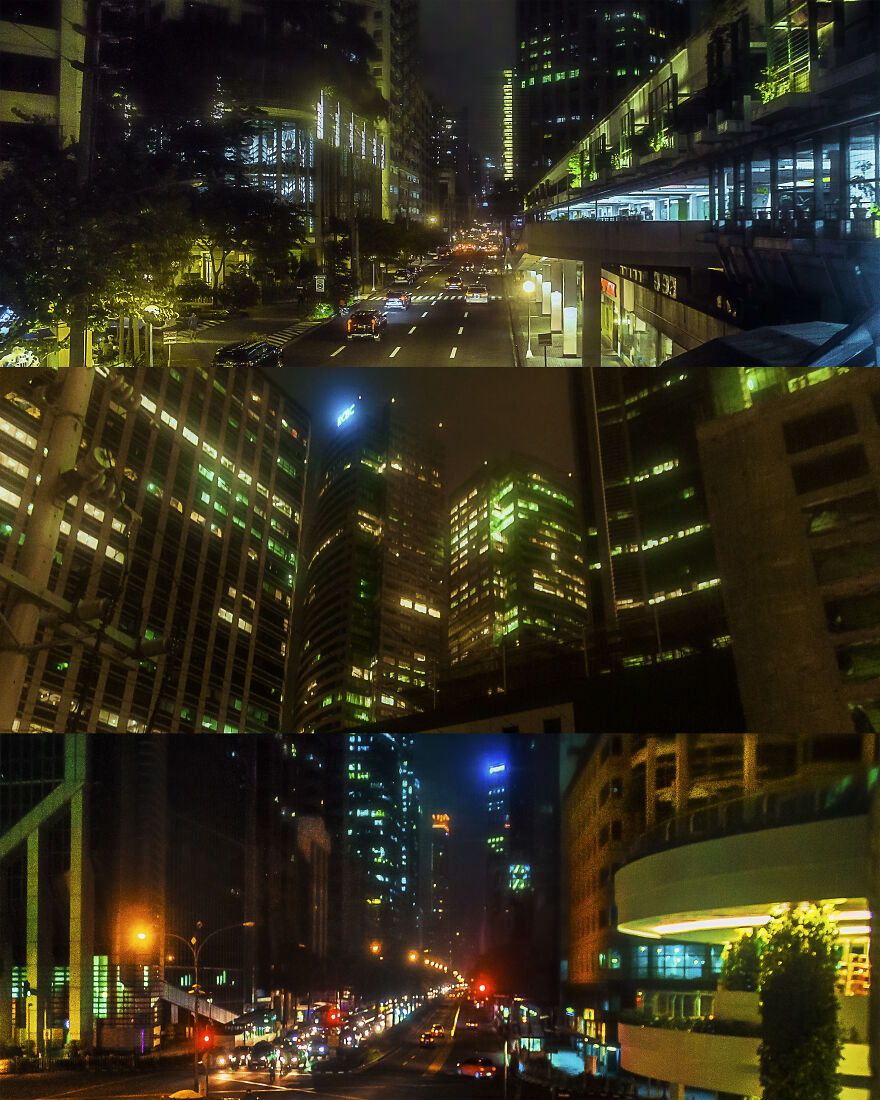 A Collage Of Three Panoramic Cityscapes Taken In Makati Cbd. Deus Ex Vibes