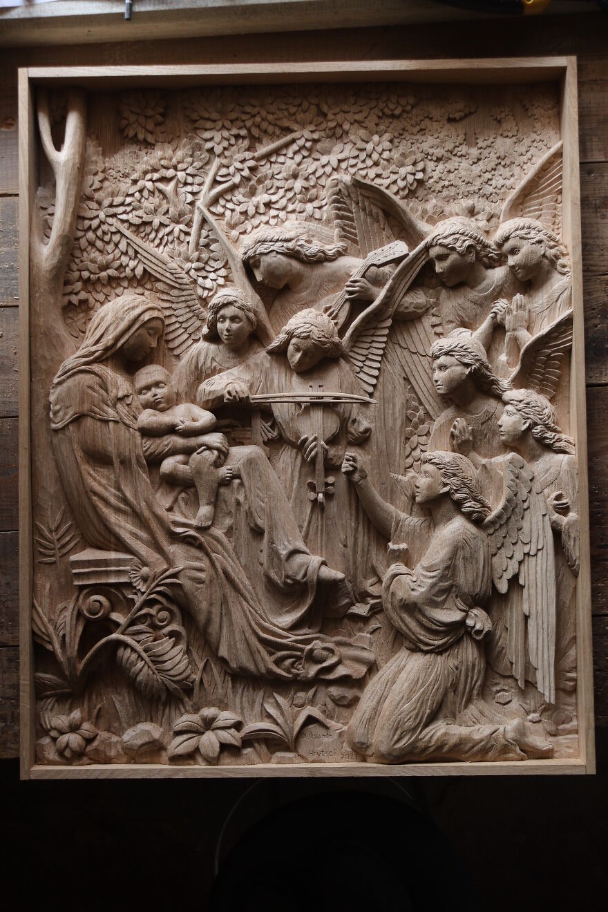 My Relief Wood Carving And Its Creation Process Which Took 7
