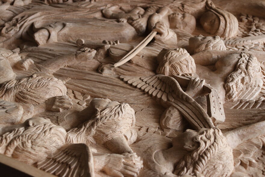 My Relief Wood Carving And Its Creation Process Which Took 7 Months