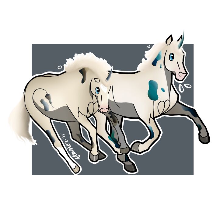 Here's A Drawing Of A Couple Of Unicorns That I Did About A Month Ago From My Friend's Unicorn Breed!