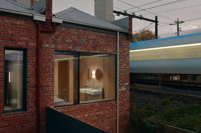 “The Clients Insisted On A Big Window In What Must Now Be The Least Discreet Bathroom In Melbourne.” Note The Train