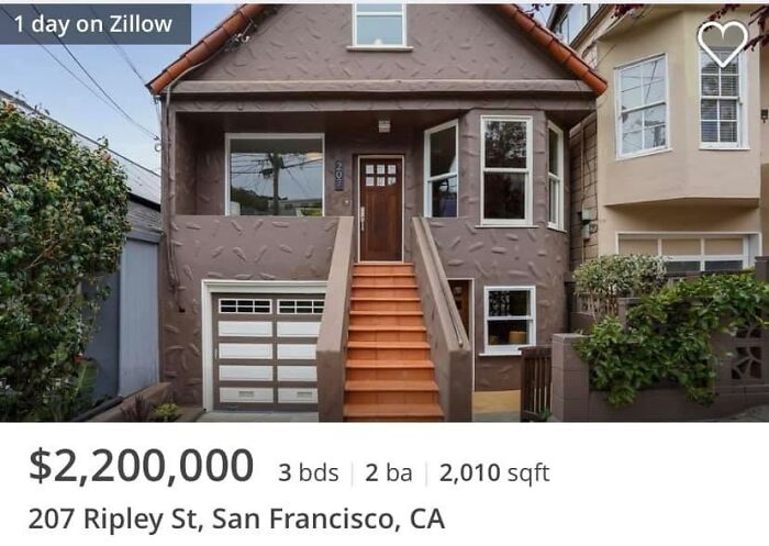 Another In The Bizarre San Francisco Tradition Of Stucco Treatments That Look Like Skin Diseases. The Kitchen Is To Die For — The Facade Doesn’t Deserve That Attention To Detail?