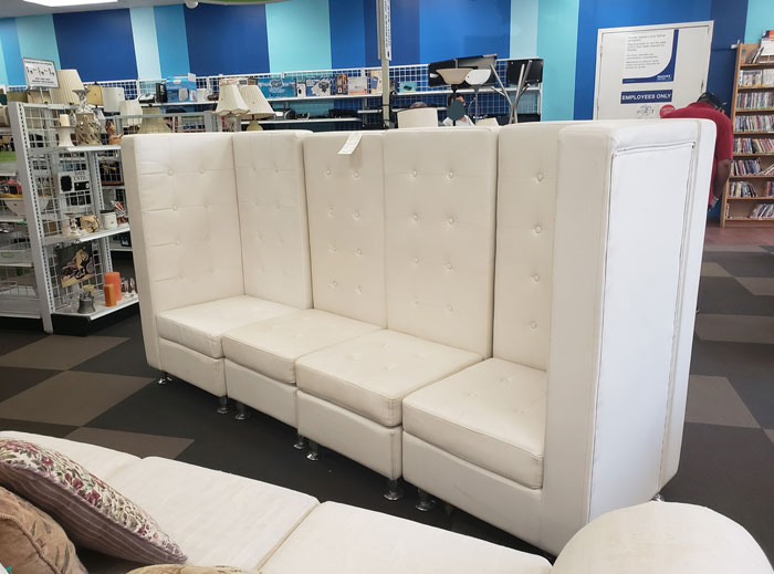 May I Interest You In T A L L Couch From Goodwill, And It Remained There