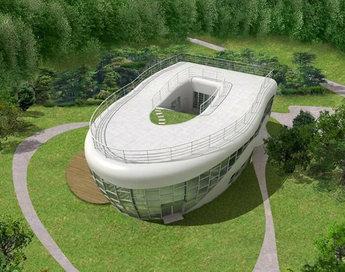 Casa con forma de retrete (llamada Haewoojae), construida por Sim Jae-Duck, presidente del Comité Organizador de la Asamblea General Inaugural de la Asociación Mundial de Retretes