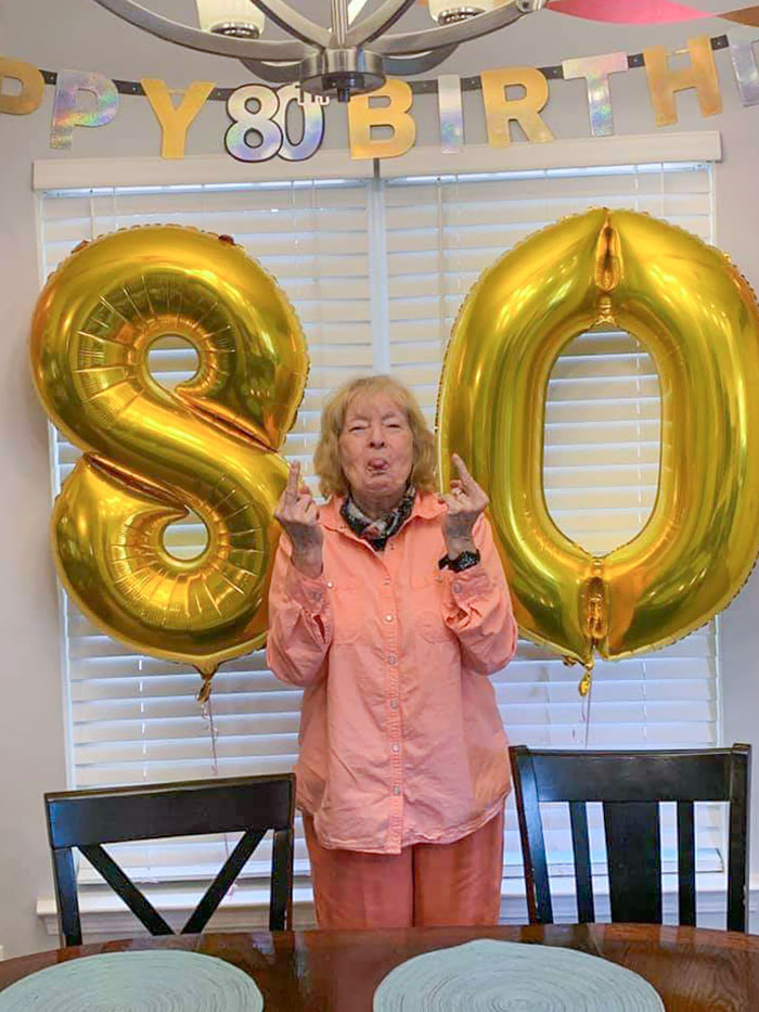 My Wife's Grandmother Turned 80 Years Young Today. When I Saw This Pic I Knew I Had To Post It. She's Still Having Fun Every Day
