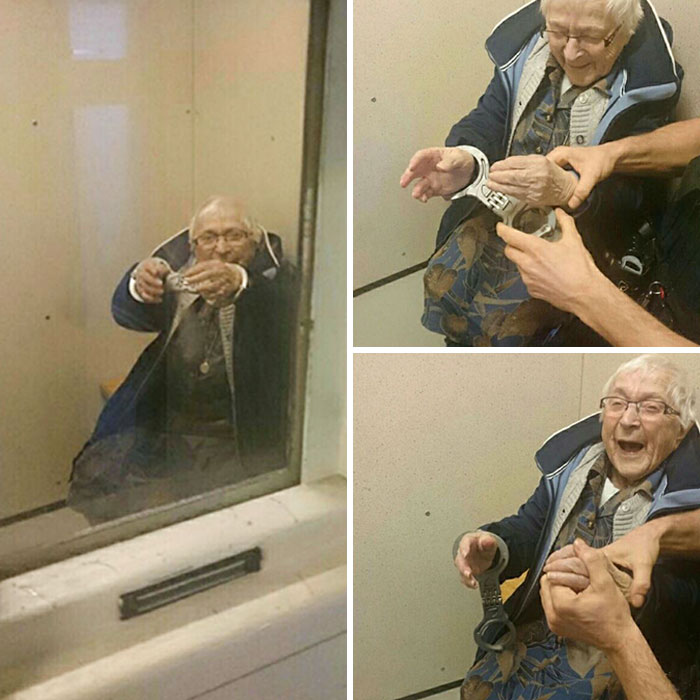 Una mujer de casi 100 años “arrestada” como parte de las cosas que quería hacer antes de morir