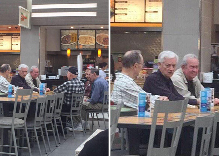 My Cousin Was Browsing Twitter And Came Across This Picture Of Our Grandpa At The Mall With His Friends That A Stranger Took And Captioned “Squad Goals”
