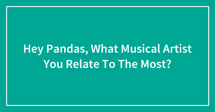 Hey Pandas, What Musical Artist You Relate To The Most?