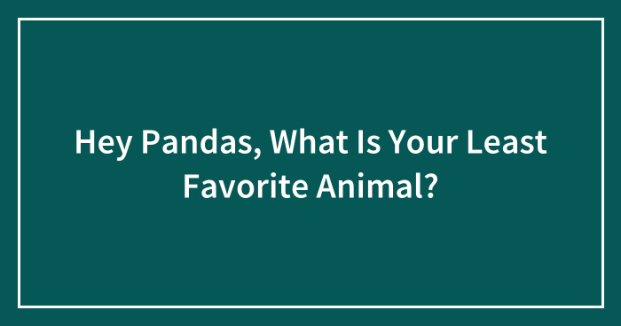 Hey Pandas, What Is Your Least Favorite Animal? (Closed)
