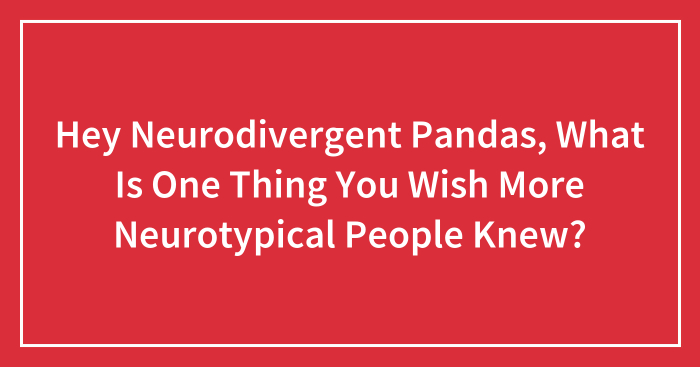 Hey Neurodivergent Pandas, What Is One Thing You Wish More Neurotypical People Knew? (Closed)