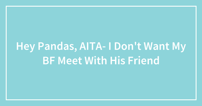 Hey Pandas, AITA- I Don’t Want My BF Meet With His Friend (Closed)