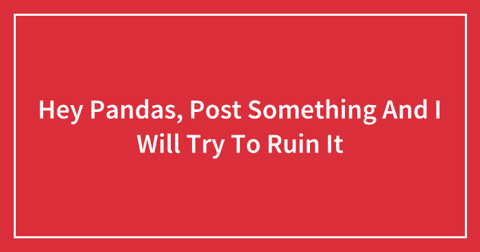 Hey Pandas, Post Something And I Will Try To Ruin It (Closed)