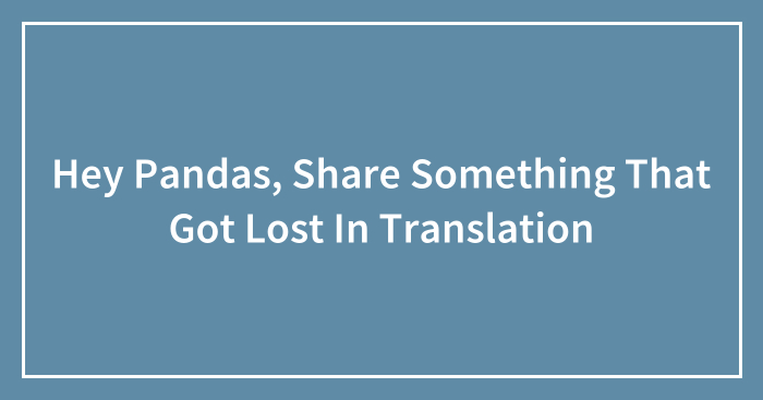 Hey Pandas, Share Something That Got Lost In Translation (Closed)