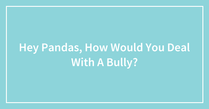 Hey Pandas, How Would You Deal With A Bully? (Closed)