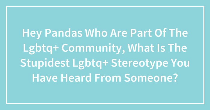 Hey Pandas Who Are Part Of The Lgbtq+ Community, What Is The Stupidest Lgbtq+ Stereotype You Have Heard From Someone? (Closed)