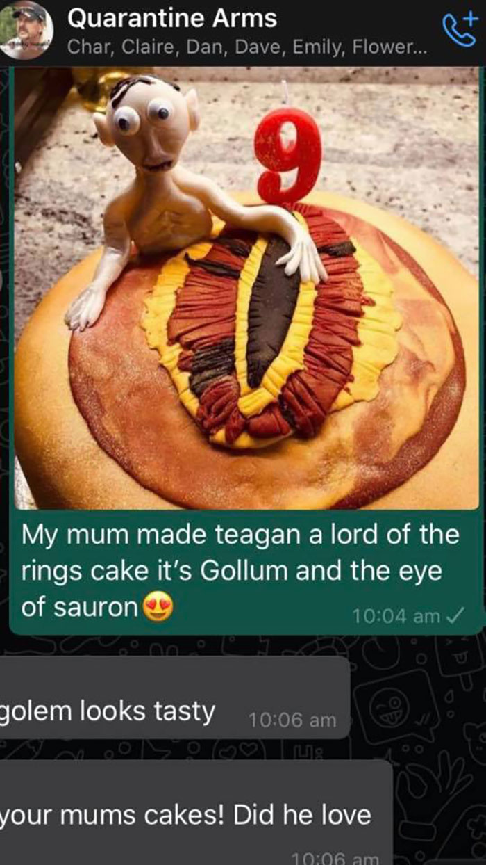 An Earlier Post Reminded Me Of This Beauty My Mum Made My Nephew For His Birthday. It’s Supposed To Be Gollum With Eye Of Sauron