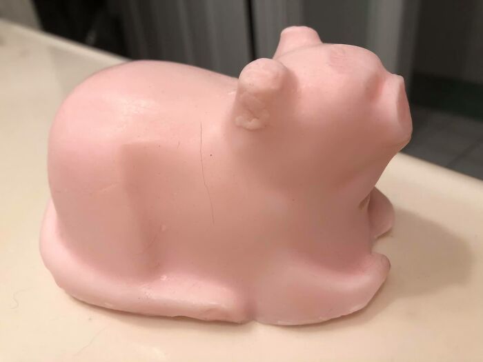  Pagué con dólares estadounidenses de verdad para que una “artista” en Etsy me hiciera este jabón con forma de “gato”, que se suponía que era un regalo para mi hija. Mi hija lo rechazó amablemente. ¿Miau?