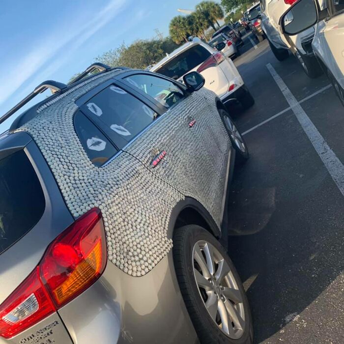 I Was Leaving The Outlets Here In Orlando The Other Day And Was Parked Near This…… Someone Take Her Glue Gun Away Asap!
