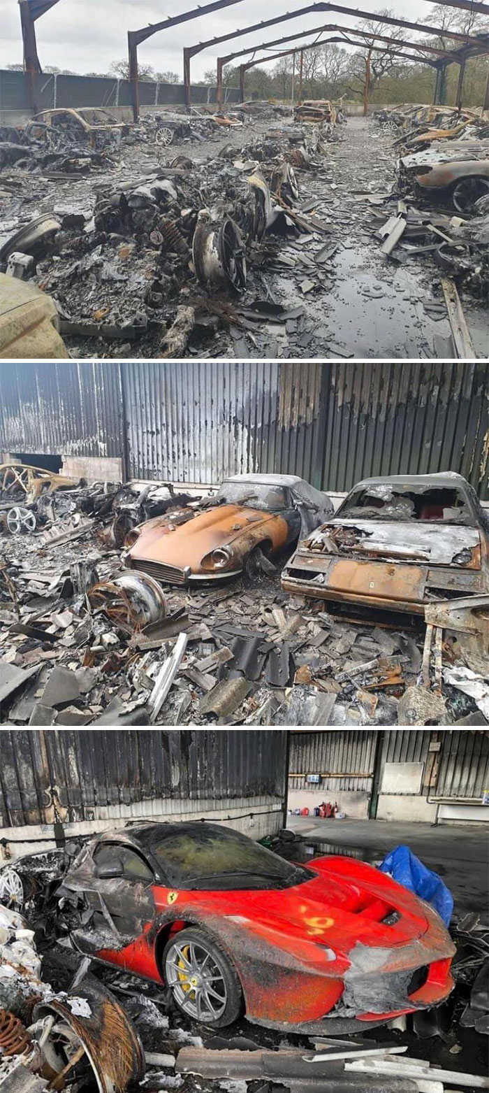 Un depósito de supercoches en Cheshire, quemado…