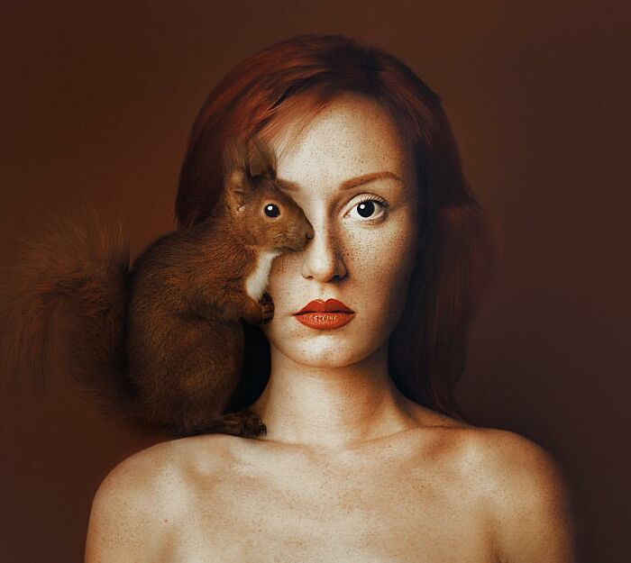 Photographer Takes Self-Portraits With The Eyes Of Animals In Her Series 'Animeyed' (13 New Pics)