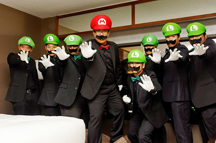 Mario + 7 Luigis + Suits = Amazing Vegas Bachelor Party