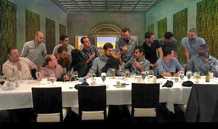 Friend Recreating The Last Supper At His Bachelor Party