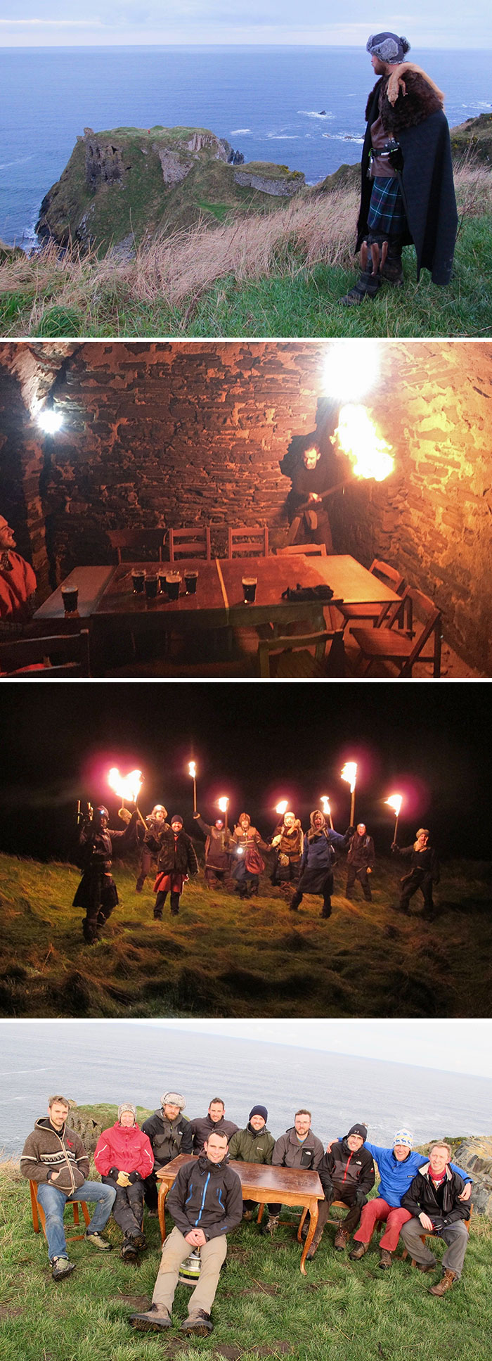 Mis locos amigos escoceses organizaron una despedida de soltero sorpresa a su amigo. Un festín vikingo en un castillo escocés en ruinas