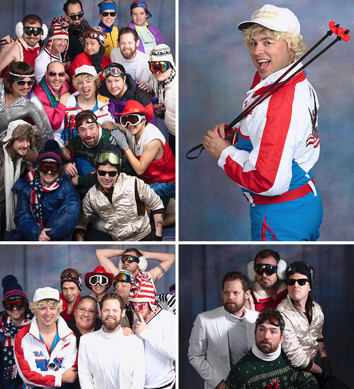 We Took Another Group Photo At JCPenny For My Friend's Re-Bachelor Party. This year's theme: Shitty Ski Movies