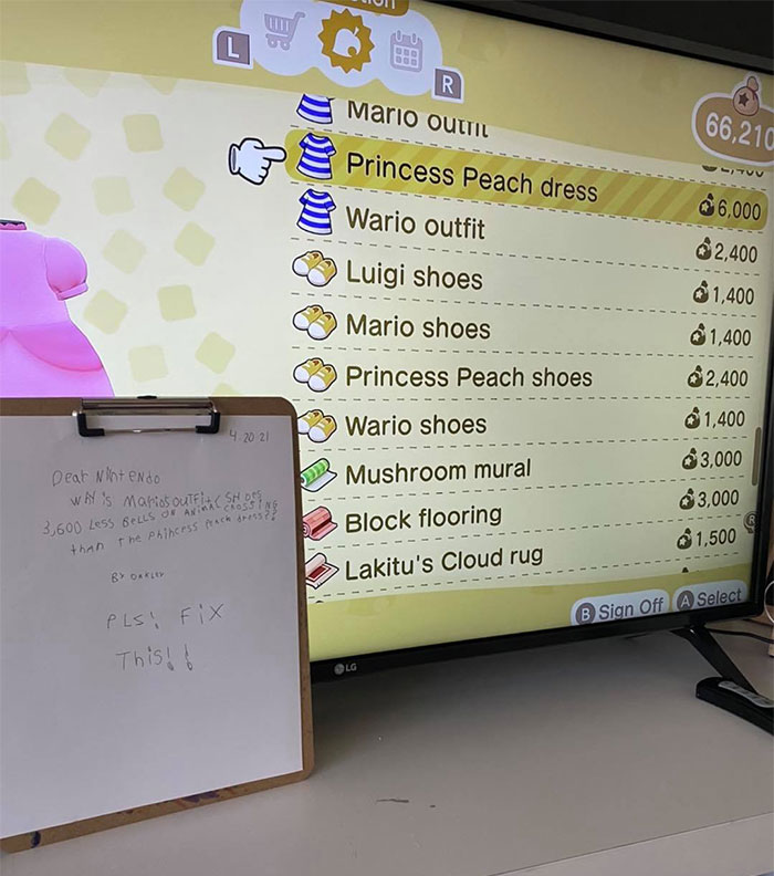 Girl Is Confused About Why Female Clothes Cost More On Animal Crossing, Asks Nintendo For An Explanation