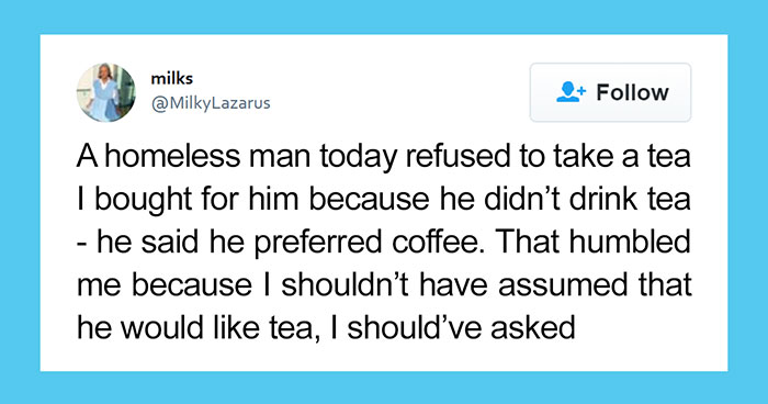 Homeless Man Rejects Tea From Stranger As He Prefers Coffee, Story Reaches Twitter And Goes Viral
