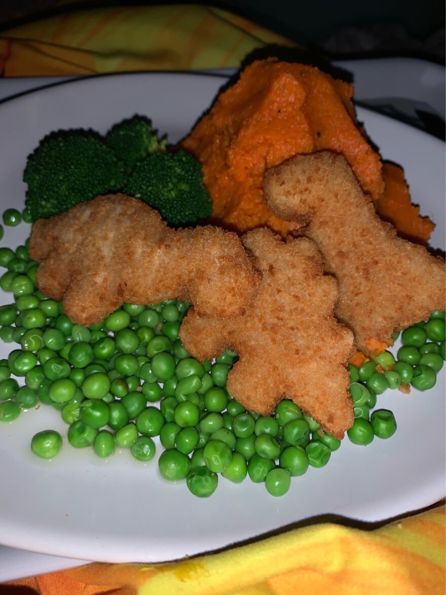 When You Have Dino Shaped Vegan Nuggets, You Need A Volcano Scene. (Yes I’m 32 But I Don’t Care