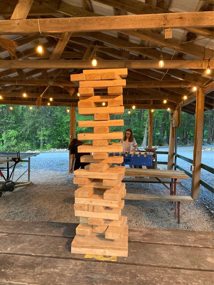 Me And My Friends Made A Giant Jenna Tower ( Not My Friend In The Background)