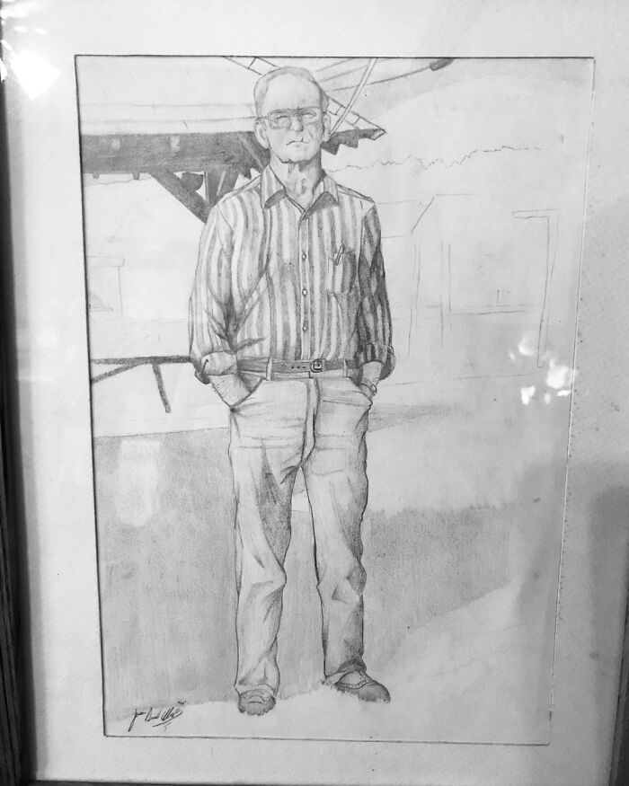 A Picture Of My Grandfather I Drew Shortly Before He Passed. One Of My Most Cherished Pieces.