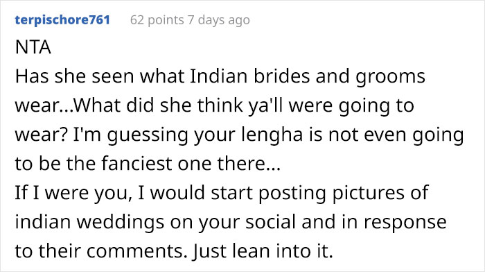 Bride Is Upset The Groom's Teen Cousin Will Upstage Her By Wearing A Traditional Indian Outfit To Their Wedding