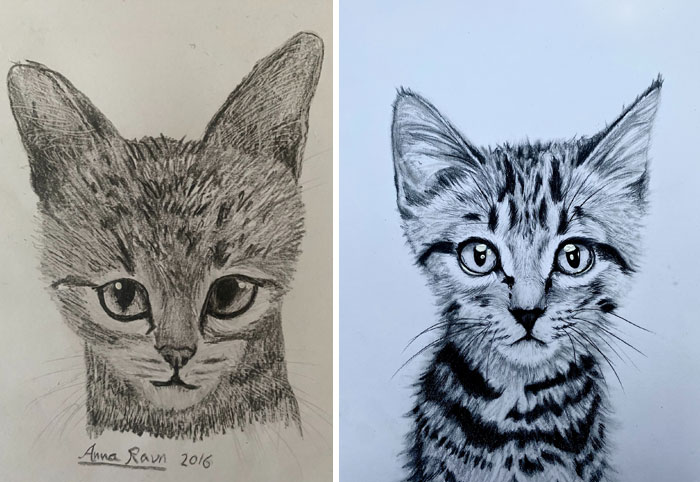 Age 12 vs. 16 - My Drawing Progress