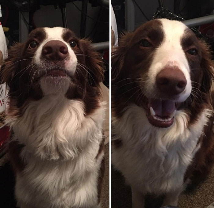 Before And After Being Told She's A Good Girl