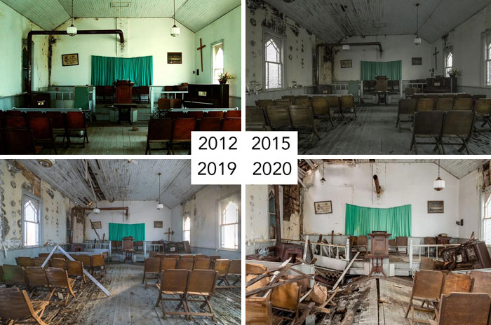 I've Been Documenting The Natural Decay In This Small Abandoned Church Since 2012
