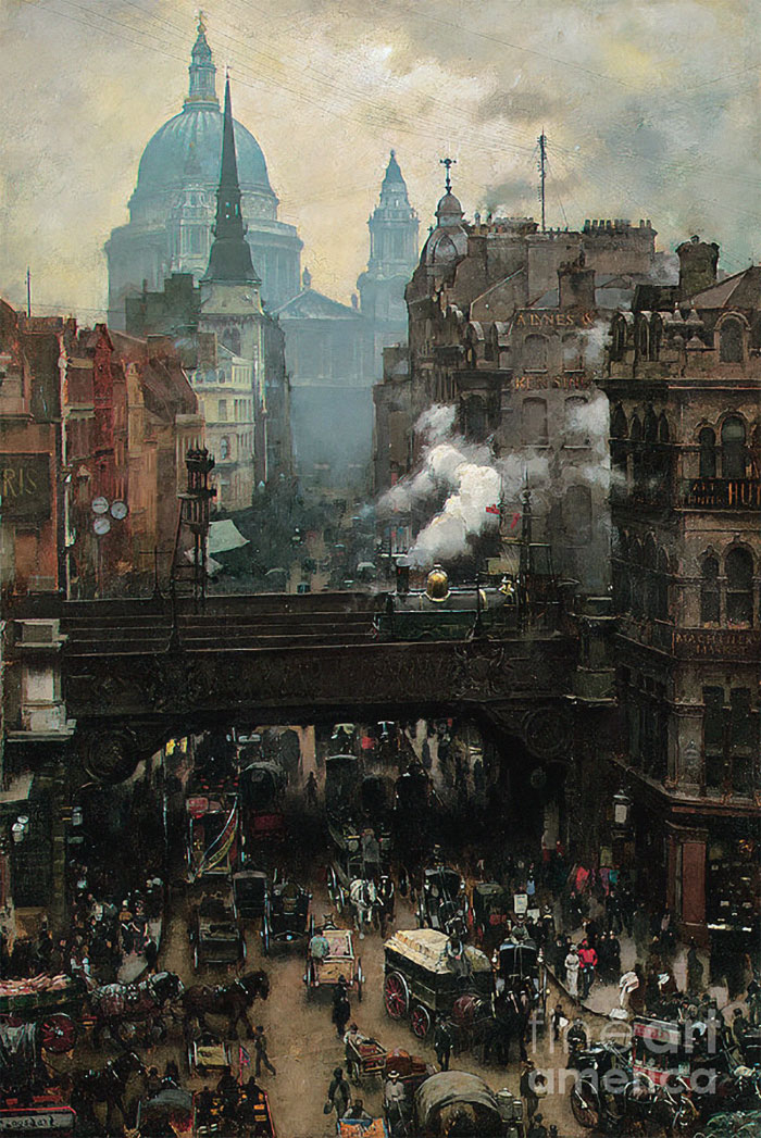 Ludgate Hill, Londres. Finales del siglo XIX. Bombardeado en la Segunda Guerra Mundial, sustituido por una arquitectura moderna.